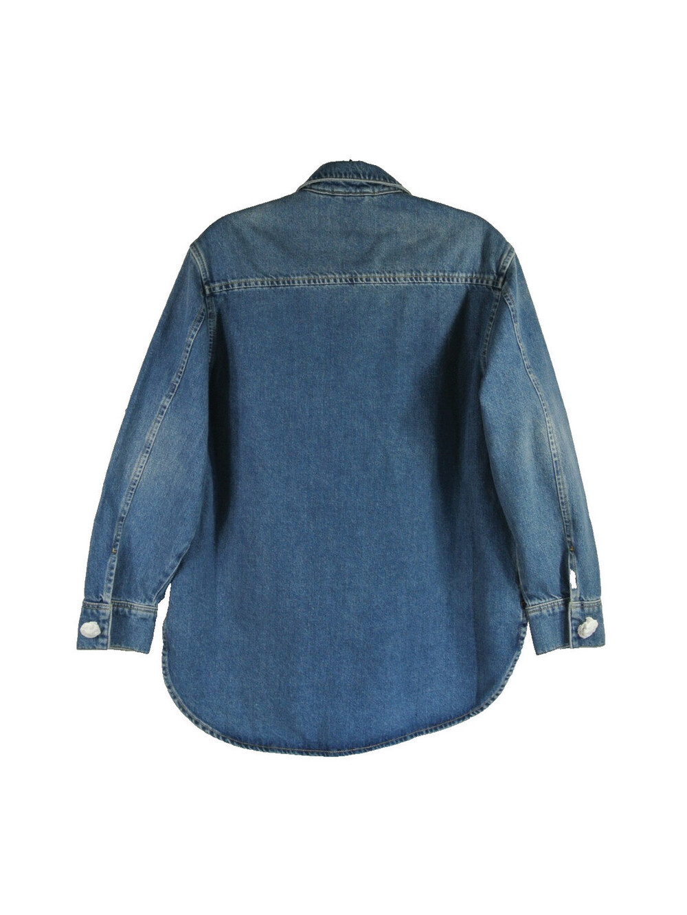 NEW, AllSaints Enna Embellished Denim Snap-Up Shirt in Indigo Sz M #SJ2506 - Picture 7 of 11